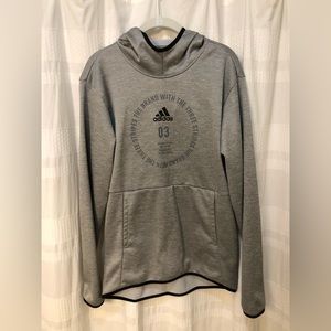 Adidas Men's Size Small ClimaWarm Premium Performance Hoodie Gray Sweatshirt